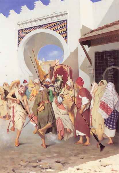 The Morrocan Wedding Dance Oil Painting by Eugene Tommasi