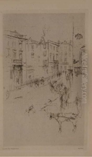 Alderney Street Oil Painting by James Abbott McNeill Whistler