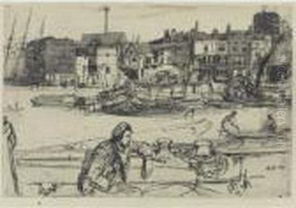 Black Lion Wharf (k. 42) Oil Painting by James Abbott McNeill Whistler