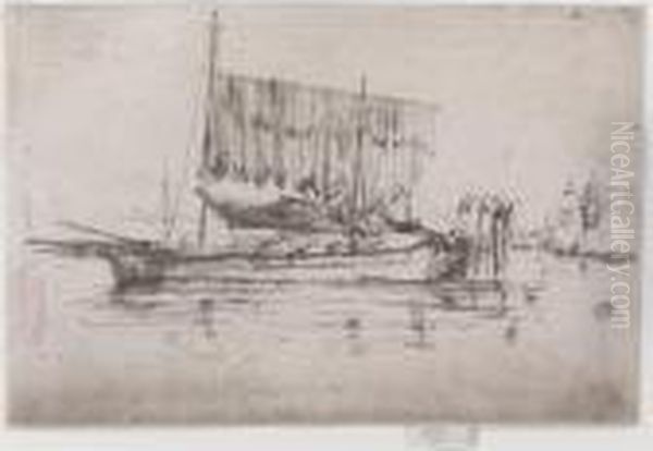 Fishing Boat (k. 208) Oil Painting by James Abbott McNeill Whistler