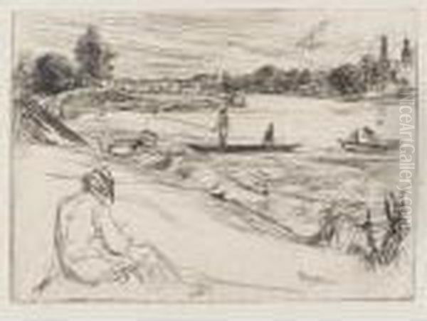 Sketching, No. 2. (k. 87) Oil Painting by James Abbott McNeill Whistler