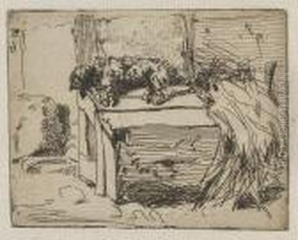 The Dog On The Kennel Oil Painting by James Abbott McNeill Whistler