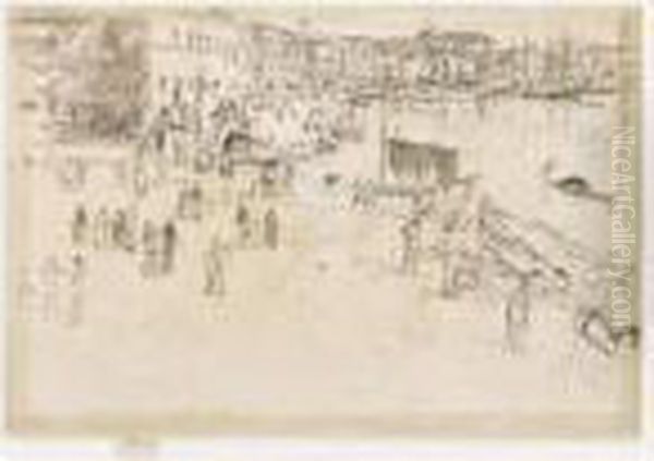 The Riva, No. 1 (k. 192) Oil Painting by James Abbott McNeill Whistler