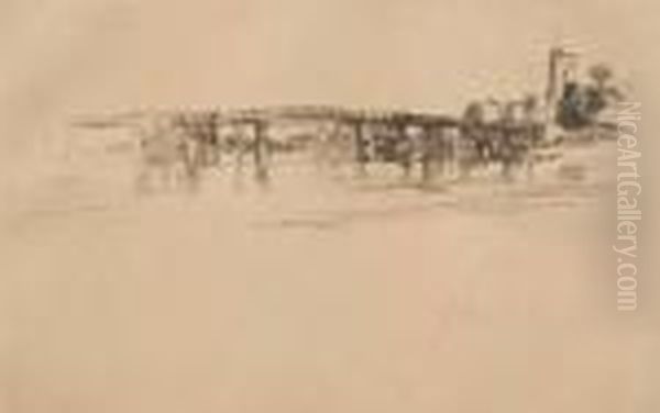 Bridge - Little Putney, 1879 (k. 179; M. 176) by James Abbott McNeill Whistler