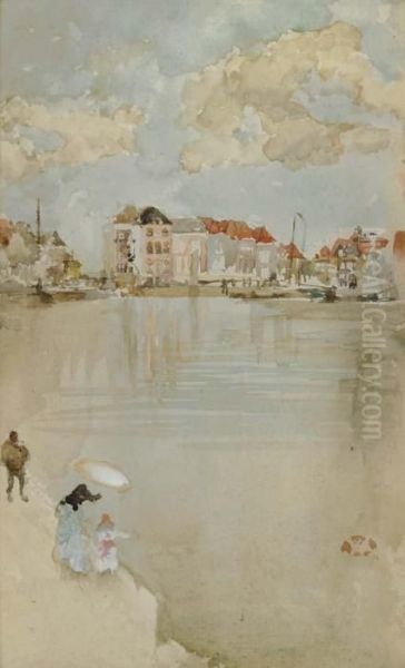 Note In Rose And Silver--dordrecht Oil Painting by James Abbott McNeill Whistler