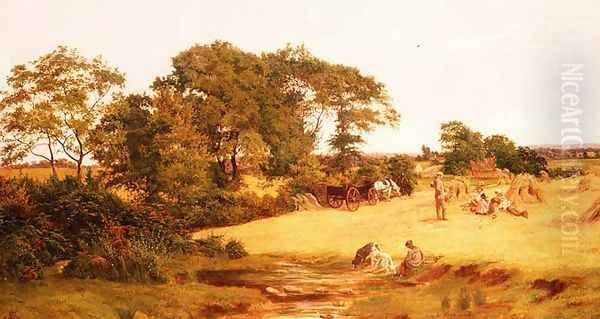 Cornfield in Essex, 1875 Oil Painting by Francis M. Trappes