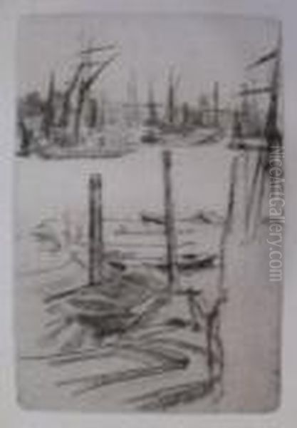 Wapping (the Tiny Pool) Oil Painting by James Abbott McNeill Whistler