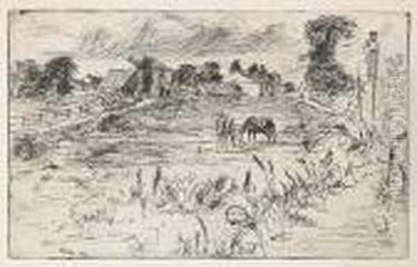 Landscape With The Horse (kennedy 36) Oil Painting by James Abbott McNeill Whistler