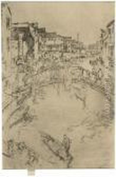 Bridge Oil Painting by James Abbott McNeill Whistler