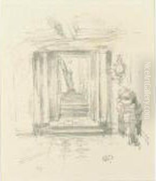 Staircase (s./s./t. 43) Oil Painting by James Abbott McNeill Whistler