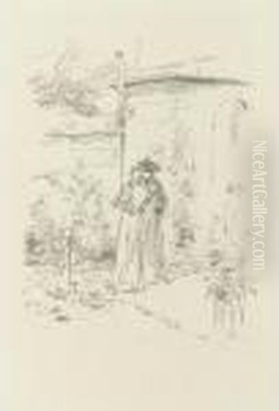 Confidences In The Garden (s./s./t. 100) Oil Painting by James Abbott McNeill Whistler