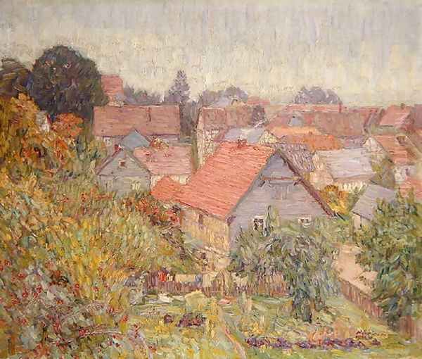 View from the Studio Window, Willingshausen Oil Painting by Wilhelm Thielmann