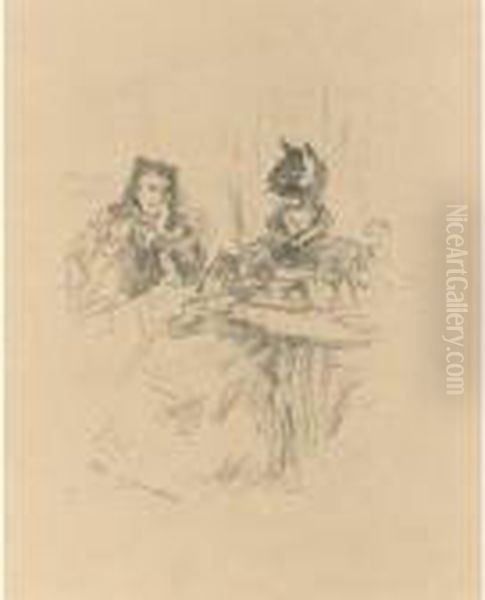 Afternoon Tea (s./s./t. 173) Oil Painting by James Abbott McNeill Whistler