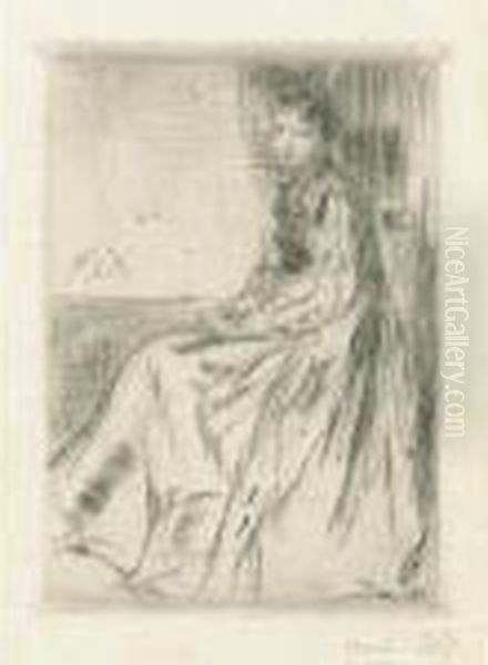 Maude, Seated (k. 115) Oil Painting by James Abbott McNeill Whistler