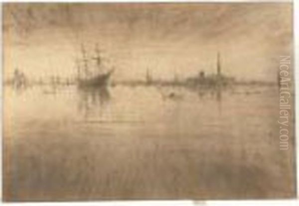 Nocturne (k. 184) Oil Painting by James Abbott McNeill Whistler