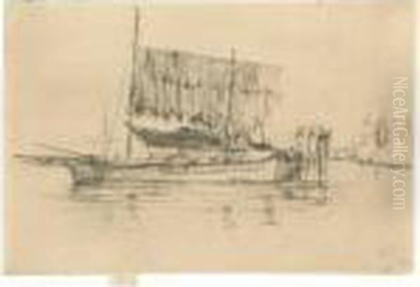 Fishing-boat (k. 208) Oil Painting by James Abbott McNeill Whistler