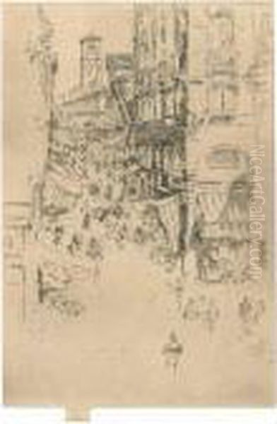 The Rialto (k. 211) Oil Painting by James Abbott McNeill Whistler