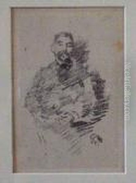 Stephane Mallarme Oil Painting by James Abbott McNeill Whistler