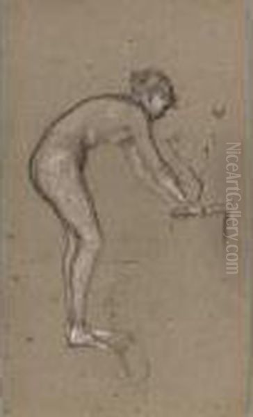 Standing Nude Oil Painting by James Abbott McNeill Whistler