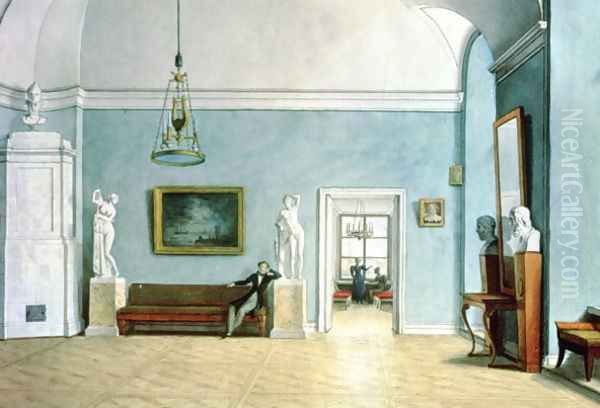 Neo-Classical Interior, c.1820 Oil Painting by Fedor Petrovich Tolstoy