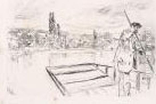 The Punt; Sketching No.1 (kennedy 85; And 86) Oil Painting by James Abbott McNeill Whistler