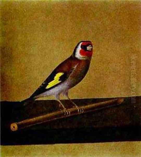 A Bird 1810s Oil Painting by Fedor Petrovich Tolstoy