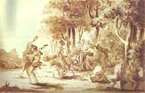 Bacchanalia 1808 Oil Painting by Fedor Petrovich Tolstoy