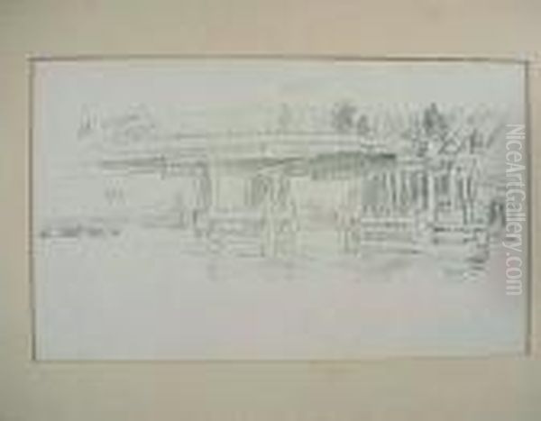 Old Battersea Bridge (way 12; Levy 24; Spink 18) Oil Painting by James Abbott McNeill Whistler