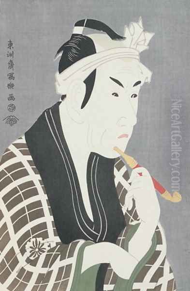 Matsumo Koshiro IV in the Role of Gorebei, the Fish Merchant of Sanya Oil Painting by Sharaku Toshusai