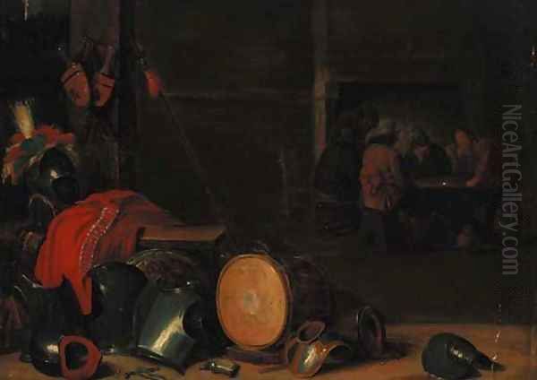 A guardroom interior Oil Painting by David The Younger Teniers