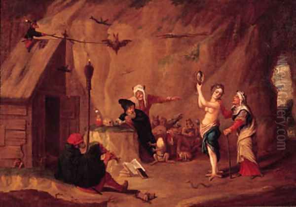 The Tempation of Saint Anthony Oil Painting by David The Younger Teniers