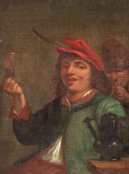 A boor drinking at table in an inn Oil Painting by David The Younger Teniers