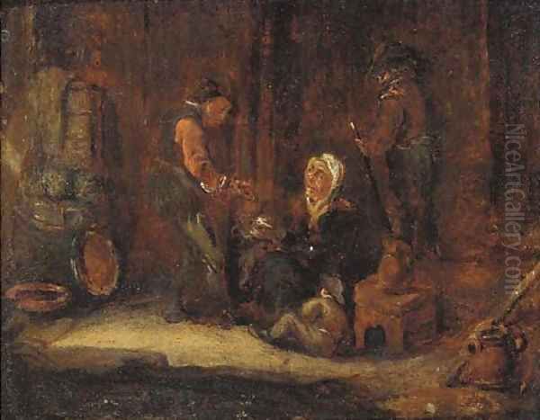 A minor dispute Oil Painting by David The Younger Teniers