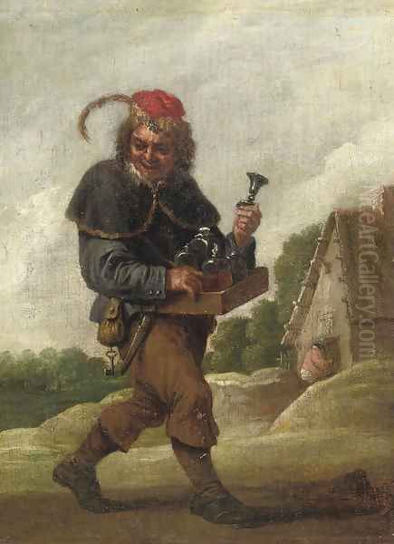 A pedlar on a track Oil Painting by David The Younger Teniers