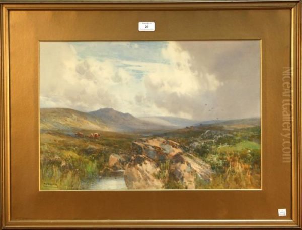 Near Lydford, Dartmoor Oil Painting by Frederick John Widgery