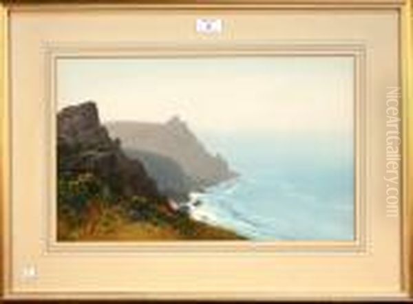 Castle Rock, 
Lynton, 
Valley Of The Rocks Oil Painting by Frederick John Widgery