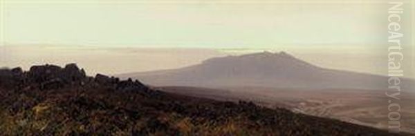 The Taw From Belstone Tor, Dartmoor Oil Painting by Frederick John Widgery