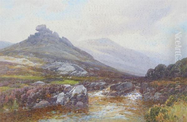 A Moorland Landscape Oil Painting by Frederick John Widgery