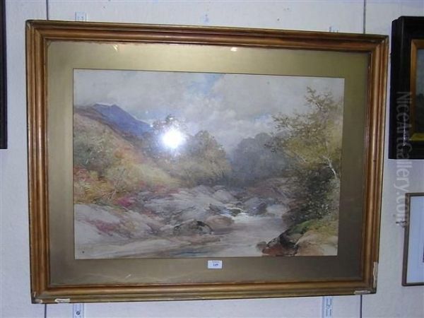 Moorland River Scene Oil Painting by Frederick John Widgery