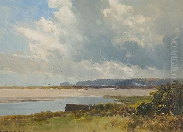 Langstone Cliff From Warren, West Exmouth Oil Painting by Frederick John Widgery