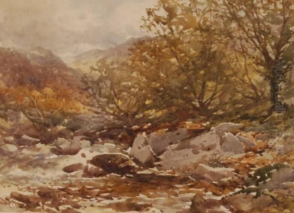 Highland Stream Oil Painting by Frederick John Widgery