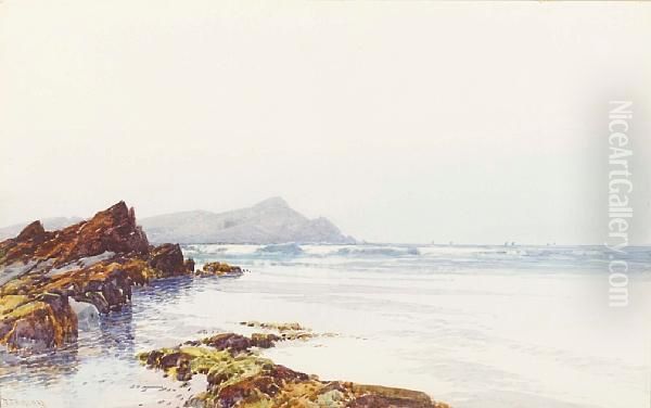 Towan Head, Newquay Oil Painting by Frederick John Widgery