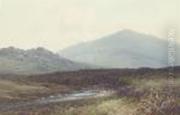 A Moorland Landscape Oil Painting by Frederick John Widgery