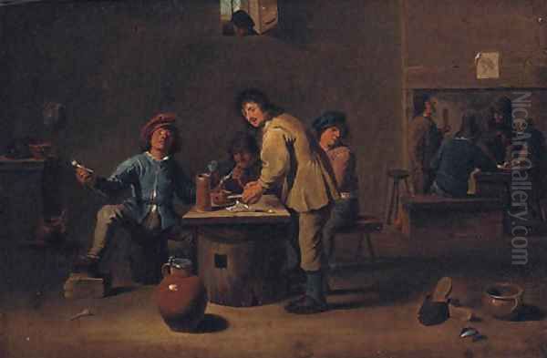 Boors in an Inn Oil Painting by David The Younger Teniers