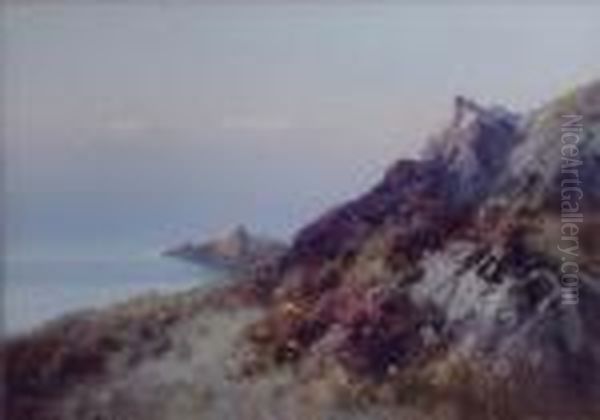 Twoaspects Of Morte Point, Morthoe, N Devon Oil Painting by Frederick John Widgery