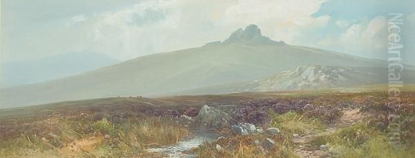 Hay Tor, Dartmoor Oil Painting by Frederick John Widgery