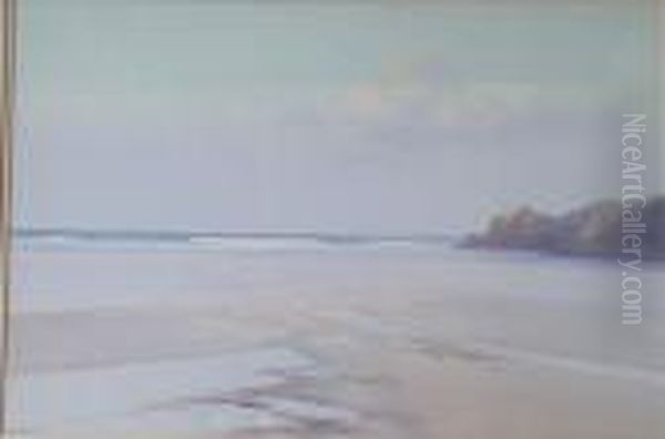 Low Tide,mawgan Porth, Newquay Oil Painting by Frederick John Widgery