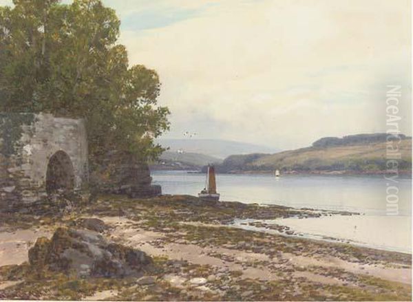 River Dart; And Yalmpton Creek, Dart Oil Painting by Frederick John Widgery