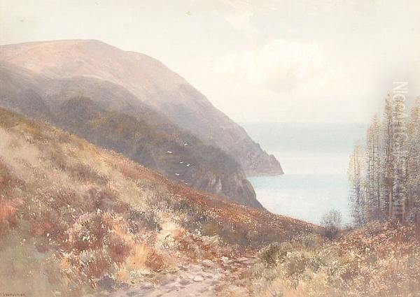 Coastal Landscape Oil Painting by Frederick John Widgery