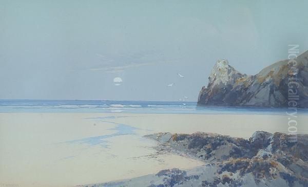 Trebarwith Sands, Cornwall Oil Painting by Frederick John Widgery